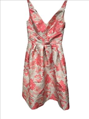 MISS SELFRIDGE Pink And Peach Floral Jacquard Dress Sz.6